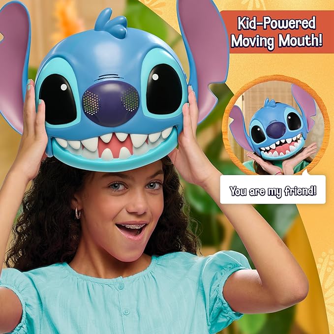 Disney Stitch Talking Mask with 25+ Sounds & Phrases, Adjustable Straps, Costume for Kids, Dress Up and Pretend Play, Toy for Fans, Boys, Girls, Kids Ages 3 and Up by Just Play