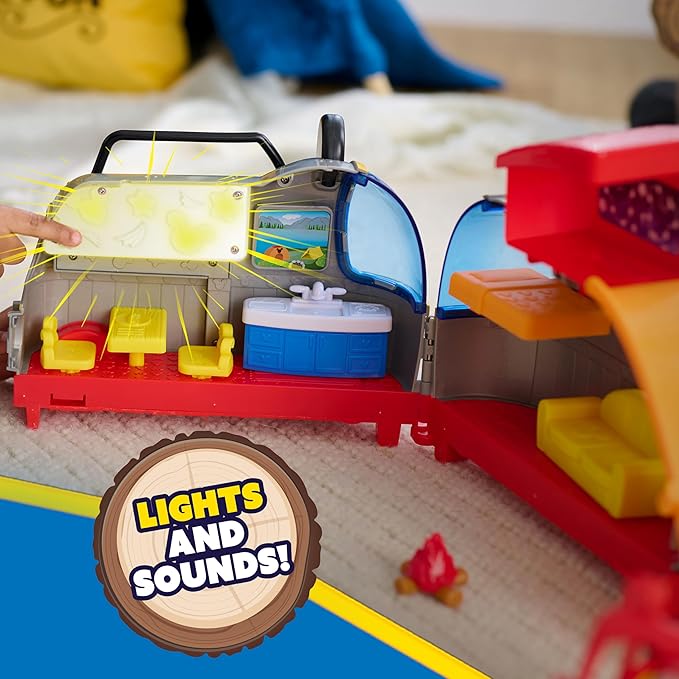 Disney Junior Mickey Mouse Happy Camper Lights and Sounds Playset, 12-Pieces, Bonus Pieces Included, Kids Toys for Ages 3 Up by Just Play