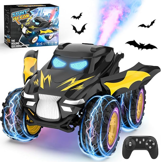 Remote Control Car, RC Cars Stunt Car Toy, 2.4GHz Rechargeable RC Cars with Spray and Music, Ideal Birthday Toys for Boys Age 6 7 8 9 10 11 12