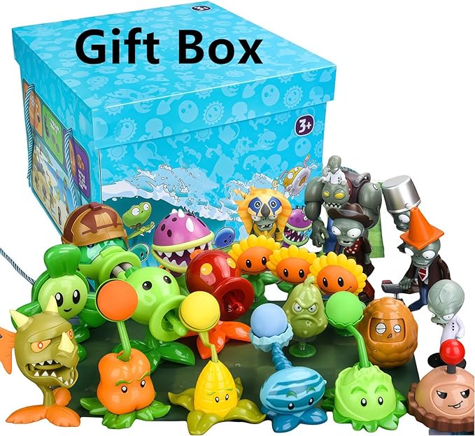 JHESAO 22PCS Plants and Zombies Toys Action Figures PVZ Toys Set 1 2 Series Great Gifts for Kids and Fans, Birthday and Christmas Party New