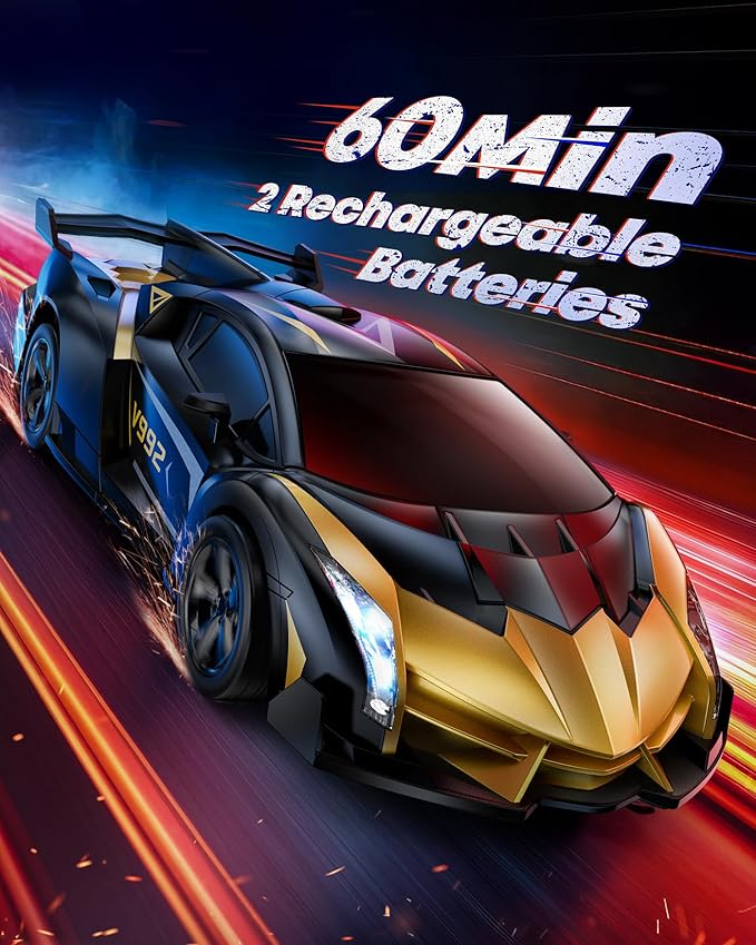 V992 Transform Remote Control Car, Transform Robot RC Cars, 1:14 Scale, 2-in-1 Robot Toy Car with Sound & Light, Gesture Sensing, Automatic Deformation, Great Gift Toys for Boys and Girls 4-6 (Golden)