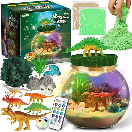 Dinosaur Toys for Kids - Dinosaurs Terrarium Kit for Kids - Birthday Christmas Gifts for Boy Ages 4 5 6 7 8-12 Year Old - DIY Dino Toys for Boys - Arts and Crafts Kit for Kid