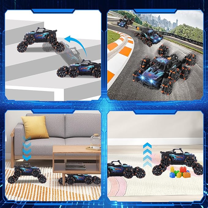 8 Wheels Hand Controlled Rc Stunt Car Toys, Gesture Sensing Remote Control Cars for Boys Age 6 7 8-12 13 14 Year Old, Birthday Gifts Ideas for Kids-Blue