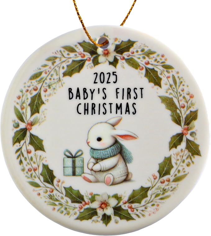 2025 Baby’s First Christmas Ornament 3 Inch, Babys 1st Christmas Ornament 2025, First Christmas Baby Ornament, Newborn Xmas Keepsake Decor