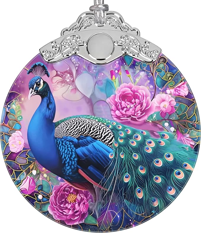 Peacock Ornament, Christmas Ornaments, Christmas Decorations for Tree, Stained Glass Ornament, Heirloom Keepsake, Gift Exchange, Gift Ideas, Bauble Present
