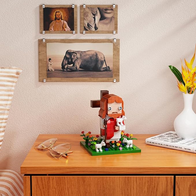 Jesus Building Block Set, The Shepherd God，Compatible with Lego Jesus Building Toy, Bible Story Jesus Figures with LED Light，Easter, Christmas, Christian Gift for Adults and Kids Age 6+(324PCS)