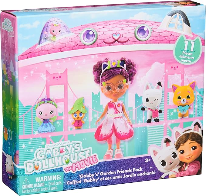 Gabby's Dollhouse: The Movie, Gabby's Garden Friends Pack with 6-Inch Gabby Doll, 4 Toy Figures & Accessories, Kids Toys for Girls & Boys Ages 3 and Up