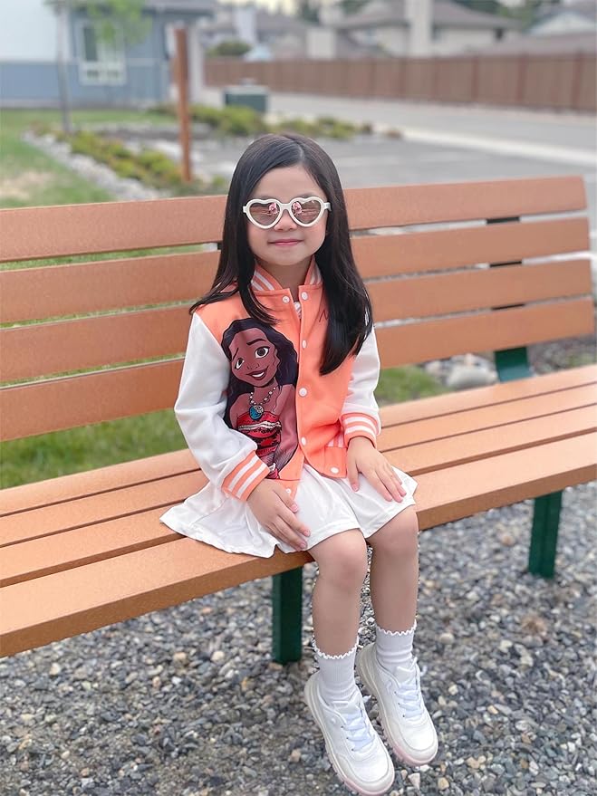 Disney Minnie Mickey Stitch Princess Frozen Elsa Marvel Jacket Lightweight Coat Button up Color Block Sweatshirt 2-14 Years