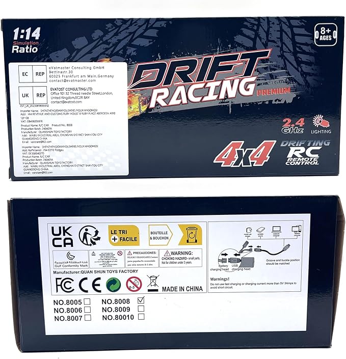 Spider RC Drift Car, 1:14 Monster Truck Remote Control Drift Car with Full Proportional Throttle 4WD GT Drift RC Cars with Cool Light Vehicle RC Drifting Car Gifts Toy for Adults Boys Kids