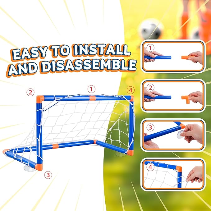 4-in-1 Hover Soccer Ball Set, Rechargable Air Floating Soccer Toy with LED Lights, Indoor & Outdoor Kids Sports Toys, Christmas Birthday Gifts for Boys Girls Aged 3 4 5 6 7 8-12