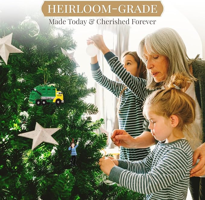 Personalized Building Blocks Ornament 2025 | Free 24h Customization | Laser Engraved Kids Christmas Ornaments for Tree | Custom Gift Wrapped Toddler Keepsake for Girls, Boys