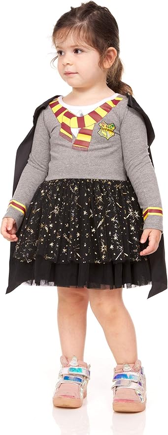 Harry Potter Toddler Girls Gryffindor Tutu Dress with Removable Cape - Halloween Costume for Toddler Girls