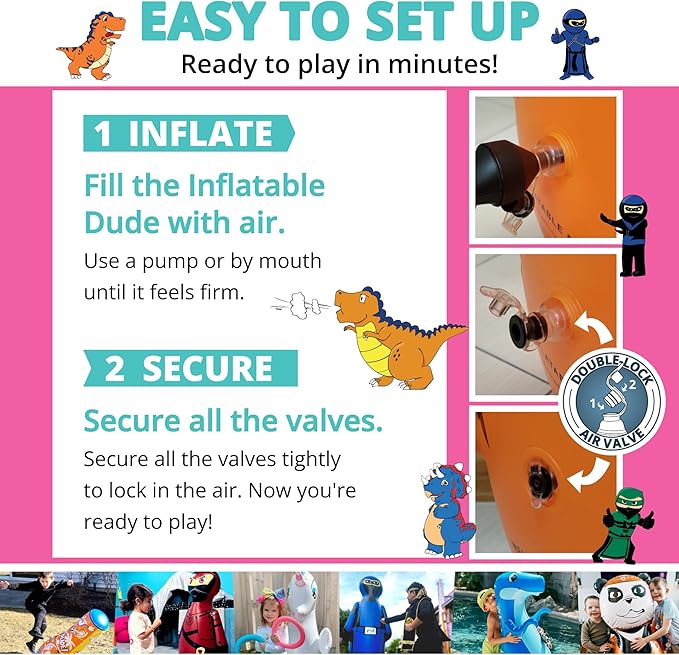 INFLATABLE DUDES Target Bags -Kids Punching Bag | Already Filled with Sand| Bop Bag | Premium Inflatable Toy | Punching Bag for Kids | Enhanced Bounce-Back Action! | Indoor Outdoor -Party Games