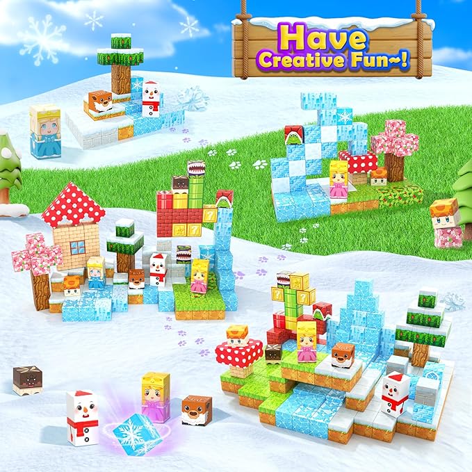 110PCS Magnetic Blocks - Build Mine Magnet World Games & Frozen Toys Set, Magnetic Tiles Building Outdoor Toys for Boys Girls 3+, Classroom Must Haves Toddler Sensory Toys for Kids 3 5 7, Kids Gifts