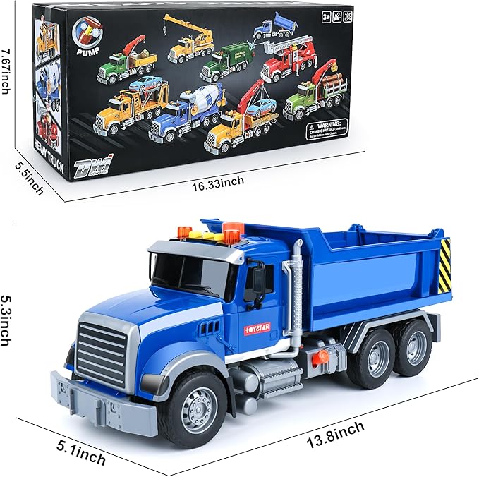 Dwi Dowellin Toddler Trucks Toys for Boys Age 3-5,Big Dump Truck with Lights and Sounds,Kids Boy Toys Christmas Birthday Gift Car
