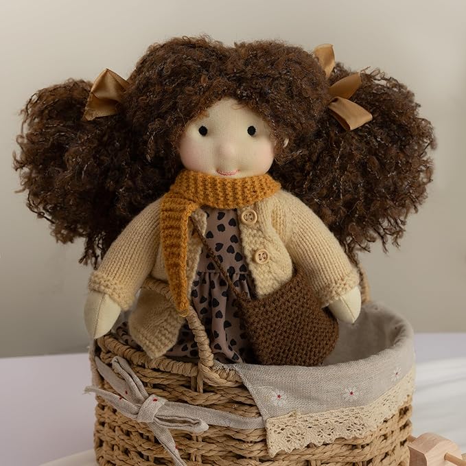 Waldorf Doll Handmade Rag Doll - Personalized Collectors Plush Doll for Kids Birthday Present with Beautiful Present Box-Ballerina 12"