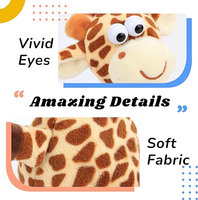 Hopearl Talking Giraffe Repeats What You Say Shaking Head Electric Interactive Animated Toy Speaking Plush Buddy Gift for Toddlers, 9.5''