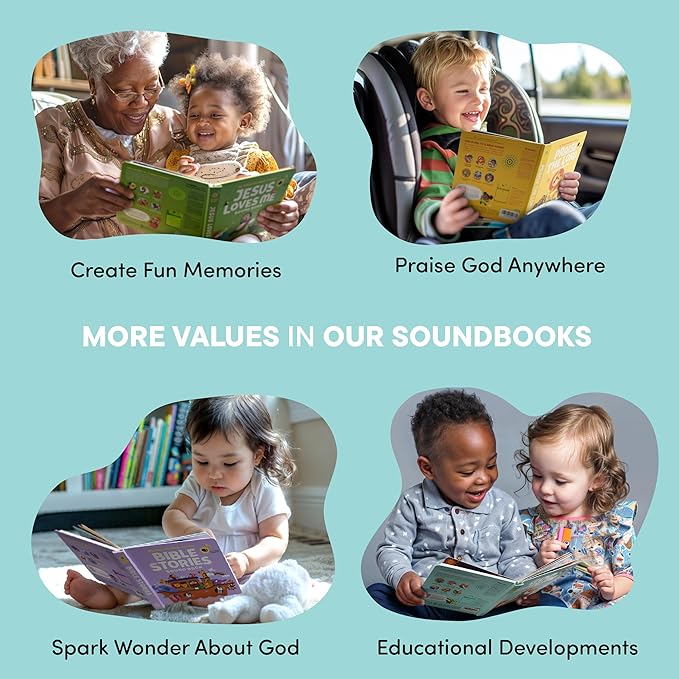 God Made Me Christian Sound Books for Kids - 6 Bible Songs - Christening, Baptism Gifts for Boys and Girls - Religious Toys, Interactive Music Books for Toddlers - Baby Dedication