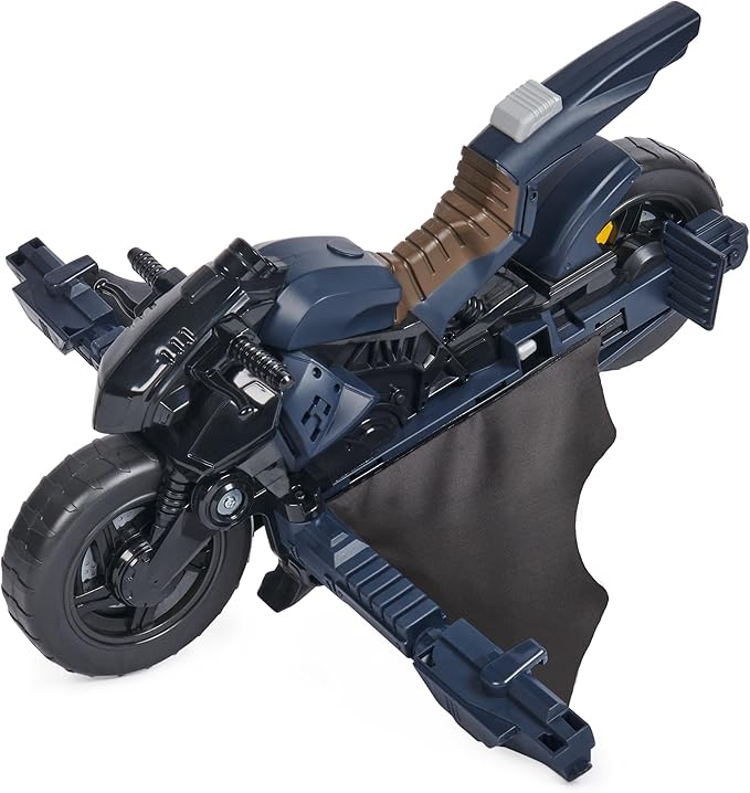DC Comics, Batman Adventures, Batman Batcycle, Transforming 2-in-1 Batcycle & Batglider, Figure Compatible, Super Hero Kids Toy for Boys and Girls 4+