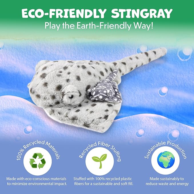Mom and Baby Stuffed Animals for Boys & Girls, Safari Baby Shower Decorations, Nursery Decor, Zoo Animals for Toddlers, Quality Realistic Toys Kids Will Love, Cute, Soft, Huggable (21" Stingray)