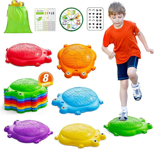 Stepping Stones for Kids, 8PCS Non-Slip Toddler Balance Steps Stones, Obstacle Courses Sensory Toys, Coordination Game Gift for Boys Girls Indoor Outdoor Play