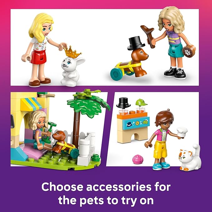 LEGO Friends Pet Accessories Shop Pretend Play Set - Building Toy for Kids, Girls and Boys, Ages 6+ - with 3 Minidolls, Toy Dog, Cat, & Rabbit - Gift Idea for Birthday - 42650