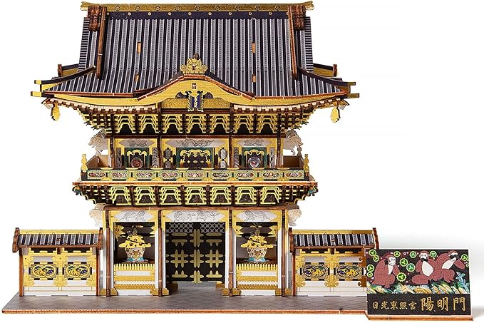 Nikko Toshogu Yomeimon Gate Color Edition – Wooden 3D Model Kit – DIY Japanese Architecture Craft – No Tools Required – Display Piece & Gift Idea