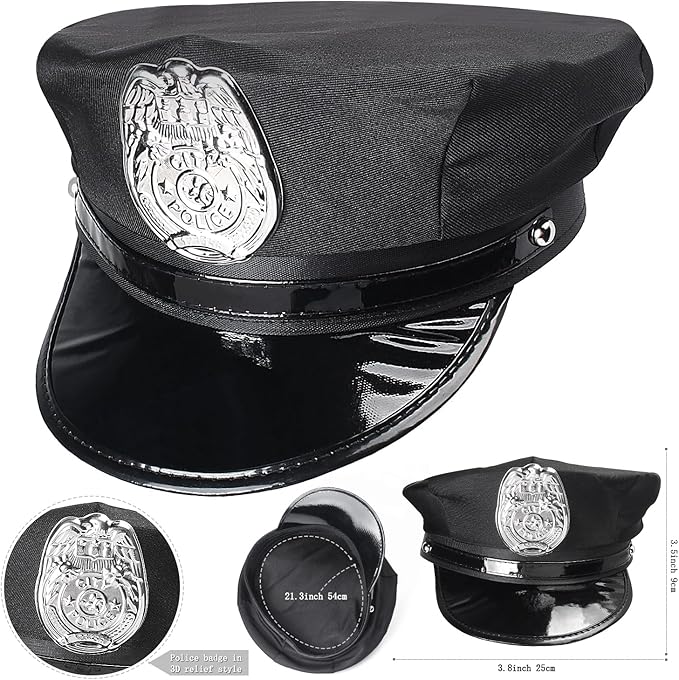 Kyson 8Pcs Police Costume Kit for Boys Police Officer Cop Dress Up Accessories Halloween Career Day