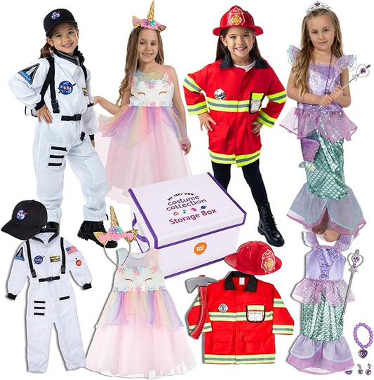 Born Toys Dress Up Clothes for Little Girls 4-6, Washable Toddler Costumes for Kids Pretend Play 3T-4T