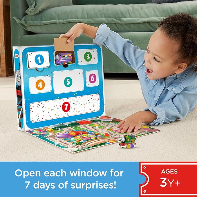 Thomas & Friends Toy Trains Gift Set Thomas’ 7 Days of Surprises, 10-Piece Diecast Vehicles with Cargo for Kids Ages 3+ Years