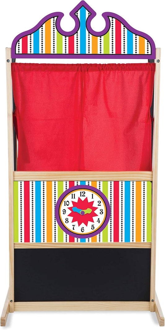 Melissa & Doug Deluxe Puppet Theater - Sturdy Wooden Construction - Puppet Show Theater For Kids