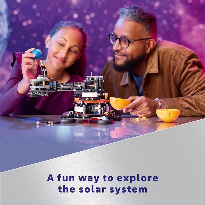 LEGO Technic Planet Earth and Moon in Orbit Building Set, Outer Space Birthday Gift for 10 Year Olds, Solar System Toy for Imaginative, Independent Play, Space Room Décor for Boys & Girls, 42179