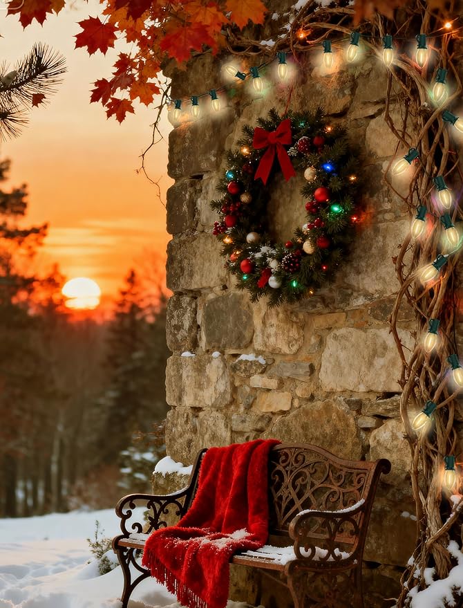 Abeja C7 Clear LED String Lights, 25Ft C7 Christmas String Lights with 27 Clear LED Bulbs (2 Spare) Indoor & Outdoor Use for Christmas Holiday, Party, Patio, Backyard Decoration