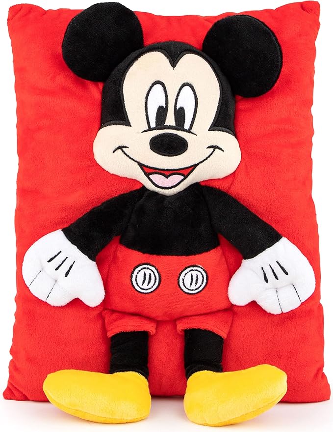 Jay Franco Disney Mickey Mouse 3D Snuggle Pillow - Super Soft – Measures 15 Inches (Official Disney Product)