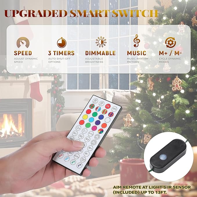 YITAHOME Prelit Green Christmas Tree 7.5ft w/Remote & RGB Smart Control, Artificial Hinged Color Changing Christmas Tree with 400 UL Listed Lights, APP Control, Timers, Music Sync for Home Decoration