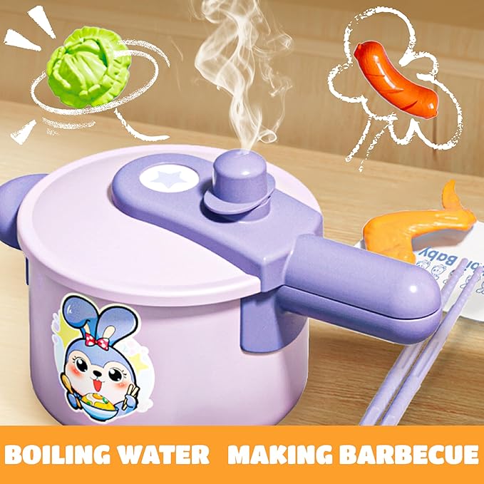 SMILESSKIDDO Play Kitchen Playset for Kids 3-12 Year Old - Toy Kitchen Pretend Play Food Sets for Girls Boys, Purple Play Pots and Pans Sets for Kids Kitchen, Learning Gift for Toddlers