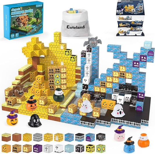 Magnetic Blocks 216Pcs Night Style, Magnetic Building Blocks for Boys 6-8, Construction Toys, Toys Gift for 6+ Year Old Kids