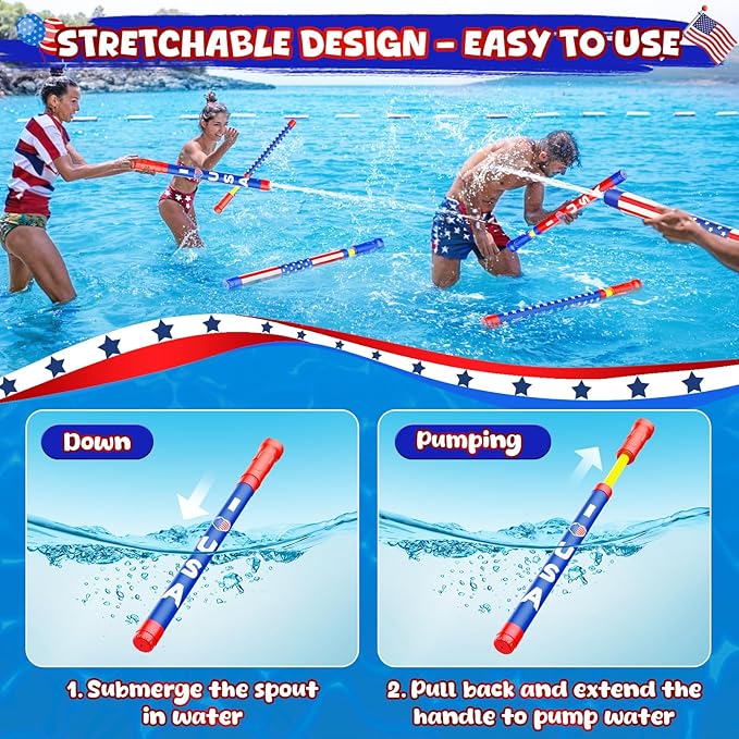 Water Gun Squirt Toys for Kids Adults: Outdoor 4th of July Pool Toys for Kids Age 3-4-5-8-12 Bulk - Fun Super Blaster Water Guns for Swimming Beach Summer Outside Party Games（5 Pack）
