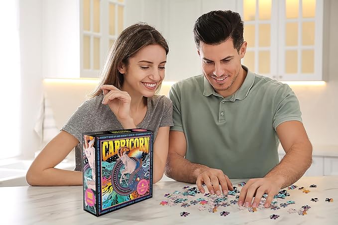 Zodiax - 1000 Piece Jigsaw Puzzle - Capricorn - Fun Birthday Gift For Kids, Adults | Astrology Gifts for Women and Men | Zodiac Horoscope Puzzle