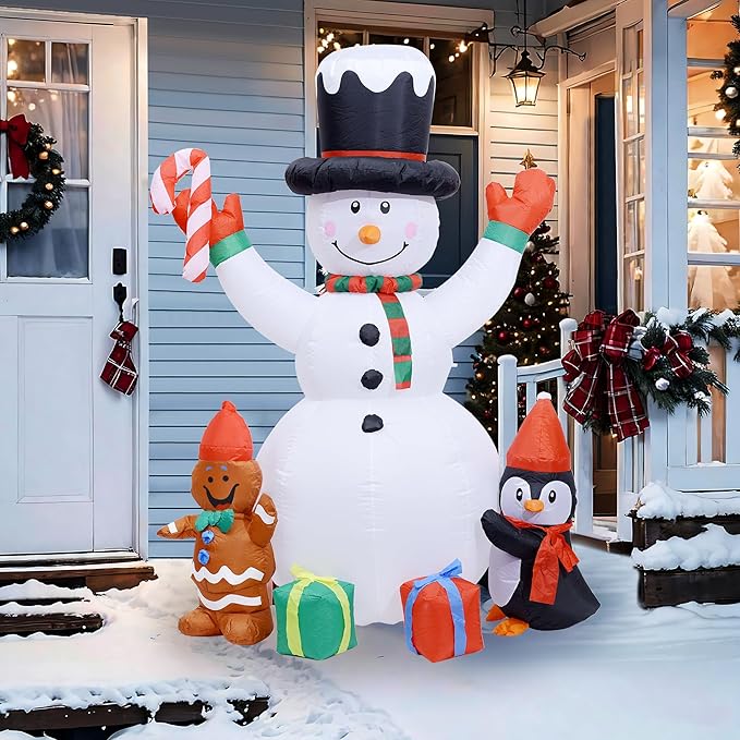 Christmas Decorations, Inflatable Snowman Christmas Yard Decoration - 6ft Built in Colorful Rotating LED Lights Blow Up Outdoor Yard Decorations for Holiday/Party/Lawn/Garden, Ultimate Unicorn