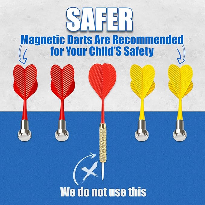 Magnetic Dart Board for Kids, Double-Sided Dart Board with 12 Magnetic Darts, Indoor/Outdoor Fun Party Game Toy, Birthday Gift for Ages 3 4 5 6 7 8 9 10 11 12 Year Old Boy Girl