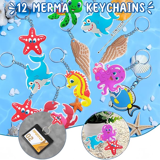 110Pcs Under the Sea Party Favors, Ocean Party Favors, Cute Sea Animal Party Supplies, Ocean Themed Gifts Pinata for Birthday Party Ocean Themed Classroom Rewards