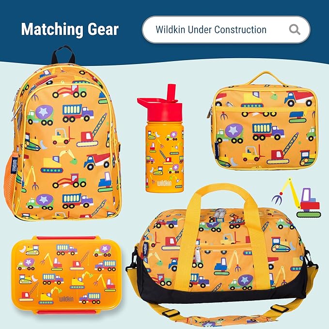 Wildkin Kids Original Nap Mat – Cozy Kids Sleep Mat with Pillow, Ideal for School & Travel - Under Construction