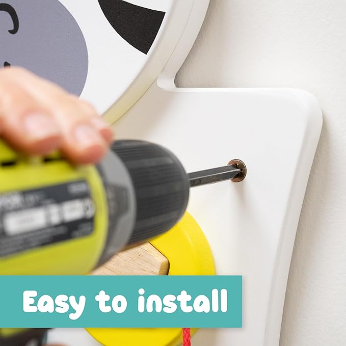 SPARK & WOW Zebra Activity Wall Panel | Ages 18m+ | Montessori Sensory Wall Toy | Nesting Shape Activity | Busy Board | Toddler Room Decor