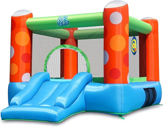 ACTION AIR Bounce House, Inflatable Bounce House with Air Blower, Bouncy Castle with Durable Sewn and Extra Thick, Family Backyard Jump House, Great Gift for Kids