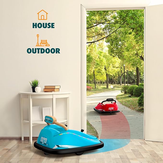 Bumper car, 12V Electric Kids-Bumper car Ride Toys with Remote and Music Function, Perfect Kids Gifts Baby Bumper car for Toddlers Ages 1-6 for Birthday, Children's Day, and Christmas,Red