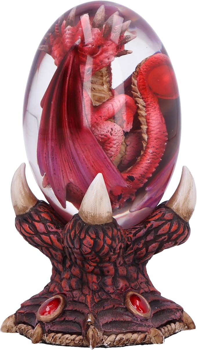 Nemesis Now Elemental Dragonlings, Glass Egg Figurine, Cast in The Finest Resin, Expertly Hand-Painted - Fire