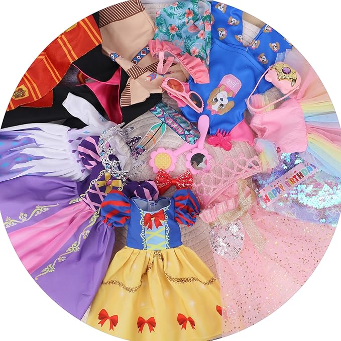 20 PCS Glitter American Girl Clothes, for 14" Baby Doll Clothes and Accessories (14 inch Doll Girl Clothes)