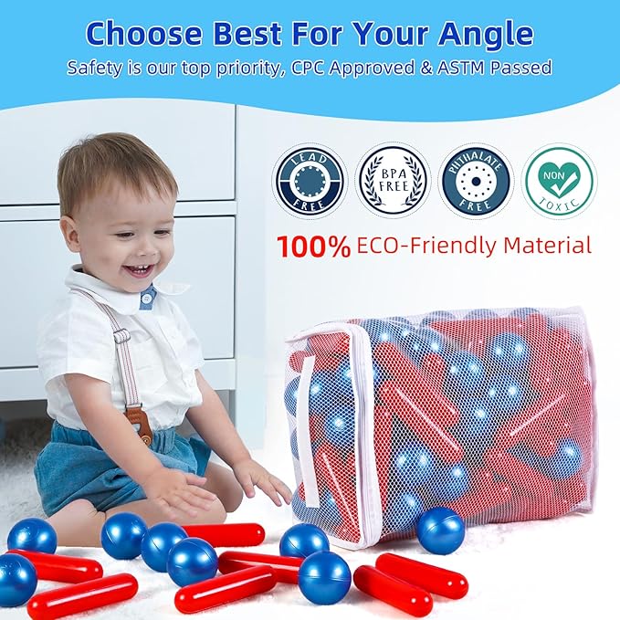 STARBOLO Ball Pit Balls for Baby and Toddler, 120pcs Phthalate Free BPA Free Crush Proof Plastic Pit Balls Play Toys for Kids Ball Pit, Pool,Play Tent,Party