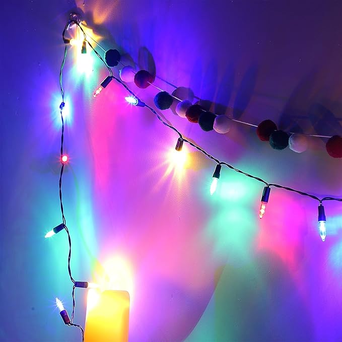 Joliyoou 4 Packs Total 200 LEDs 64ft Multicolored Christmas String Lights, Battery Operated Christmas Mini String Lights with 8 Lighting Modes, Indoor Outdoor LED Xmas Fairy String Lights with Timer